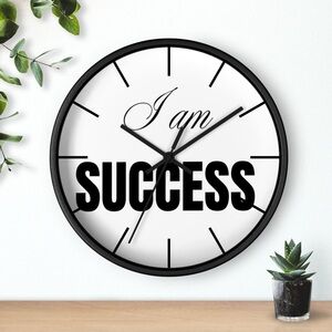 Affirmation I Am Success Wall Clock
